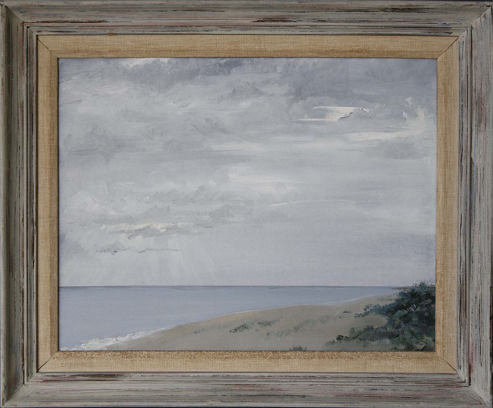 Appraisal: Nathaniel Benchley Oil on Artist Board View from Sconset Nathaniel