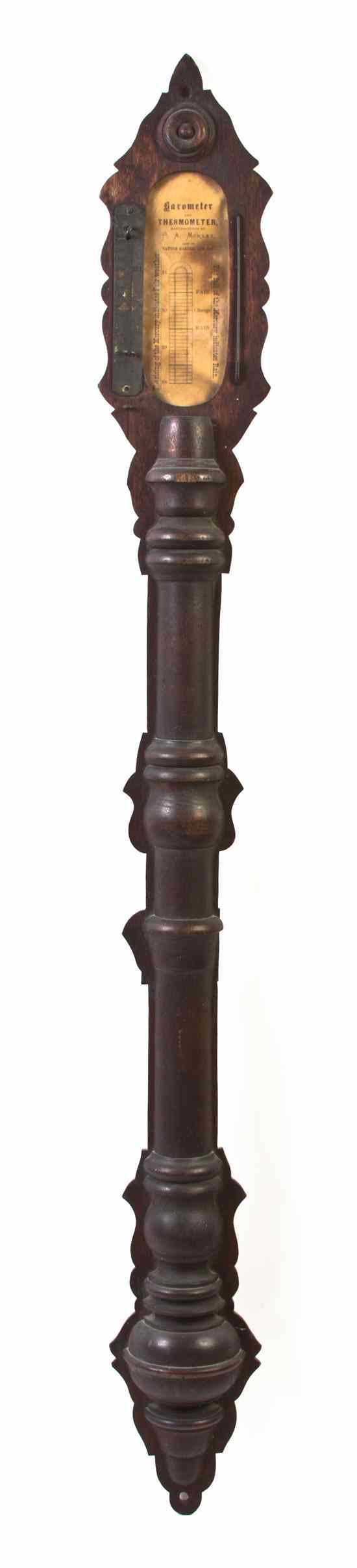 Appraisal: A Cast Iron Stick Barometer of baluster form Height inches