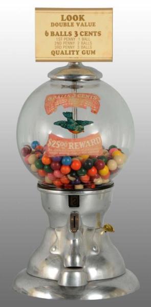 Appraisal: Bluebird Gum Machine Description Working Marquee is a reproduction and