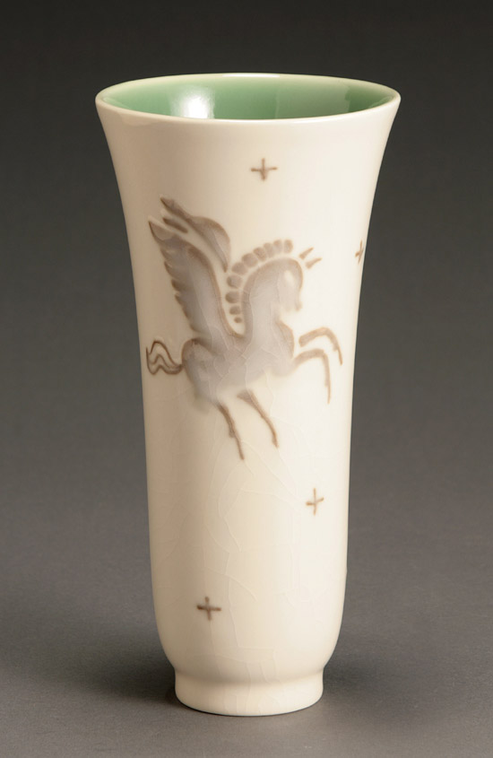 Appraisal: Rookwood 'Pegasus' High Glaze Vase Decorated by Elizabeth Barrett Dated