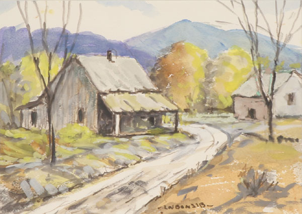 Appraisal: Louis Bonsib American - Rural Indiana scene Watercolor Signed lower