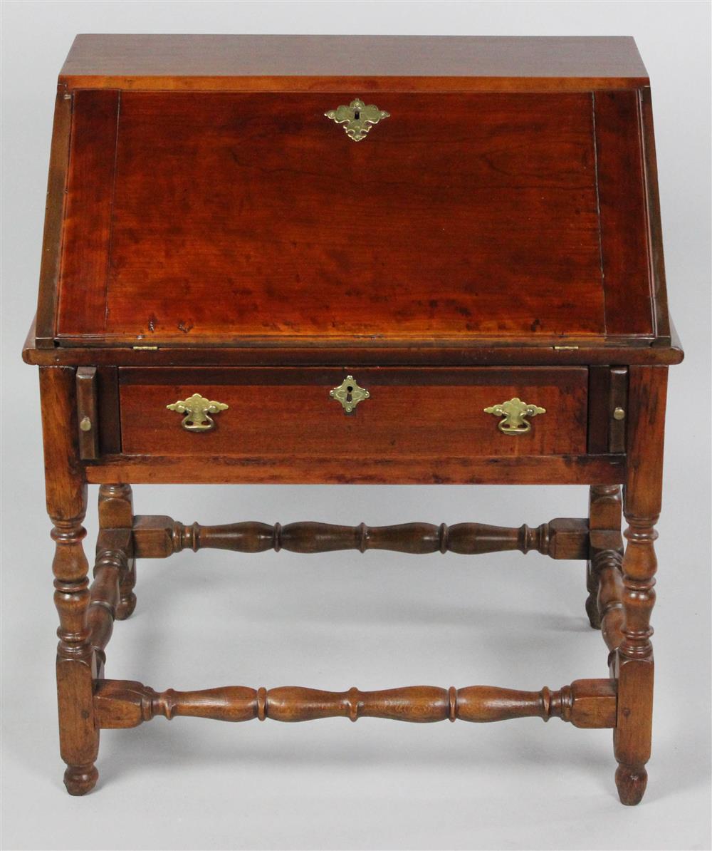 Appraisal: WILLIAM AND MARY STYLE CHERRYWOOD DESK ON FRAME OF SMALL