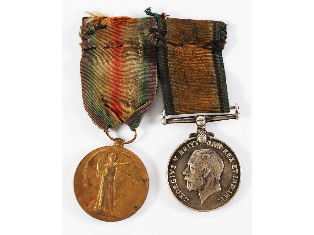 Appraisal: WAR MEDAL - AND VICTORY MEDAL - with poor ribbons