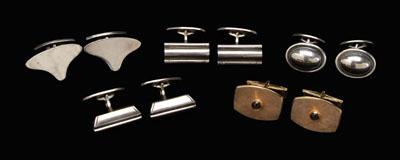 Appraisal: Four pairs sterling cufflinks one pair oval with mark for