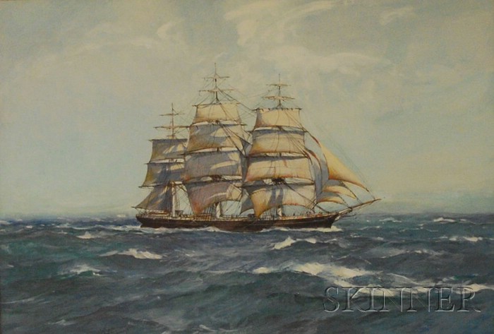 Appraisal: Hugh Knollys British - Clipper Ship Donald MacKay Signed Hugh