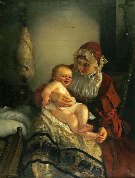 Appraisal: n a Lucia Mathilde von Gelder German - A mother's