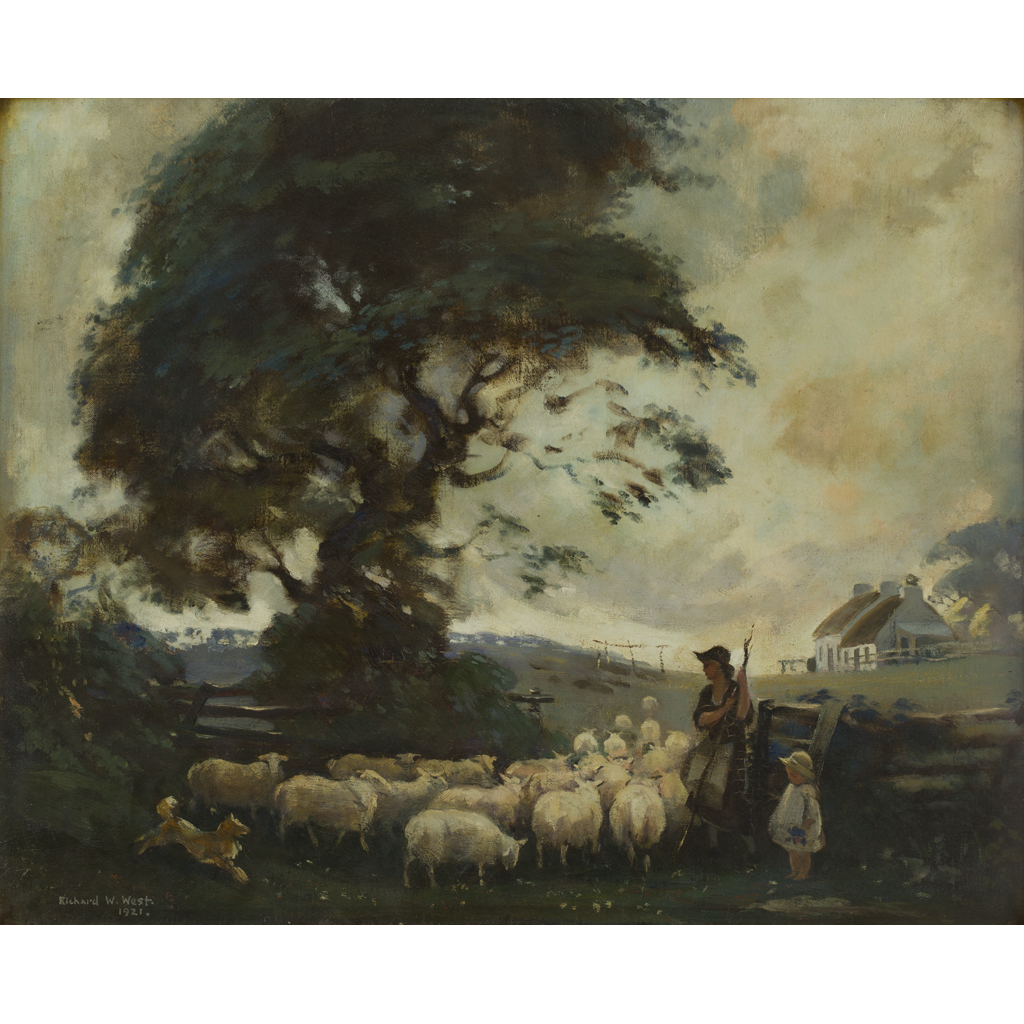 Appraisal: RICHARD WILLIAM WEST SCOTTISH - RETURN OF THE FLOCK Signed