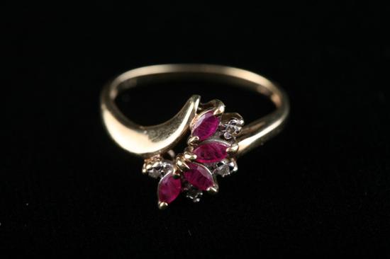 Appraisal: K Yellow Gold Ruby and Diamond Ring