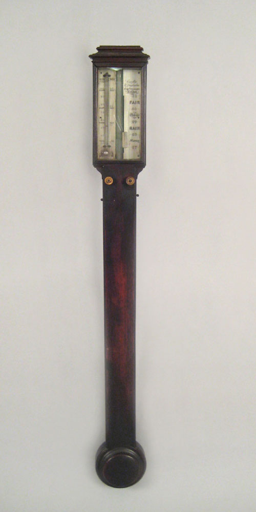 Appraisal: English mahogany stick barometer ca inscribed Casella Tagliabue London h