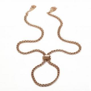 Appraisal: KT Gold Tassel Necklace the double round links with an