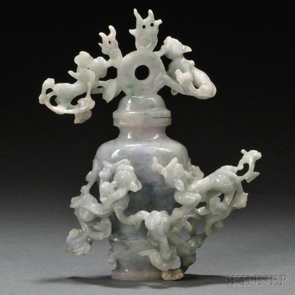 Appraisal: Jade Covered Vase China th century the body of the