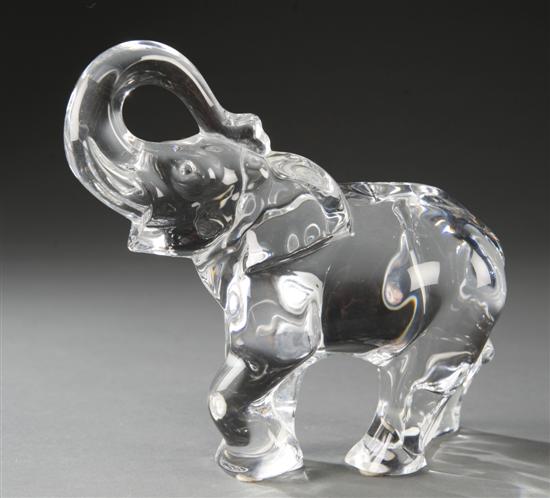 Appraisal: Baccarat crystal elephant Marked underfoot h x w