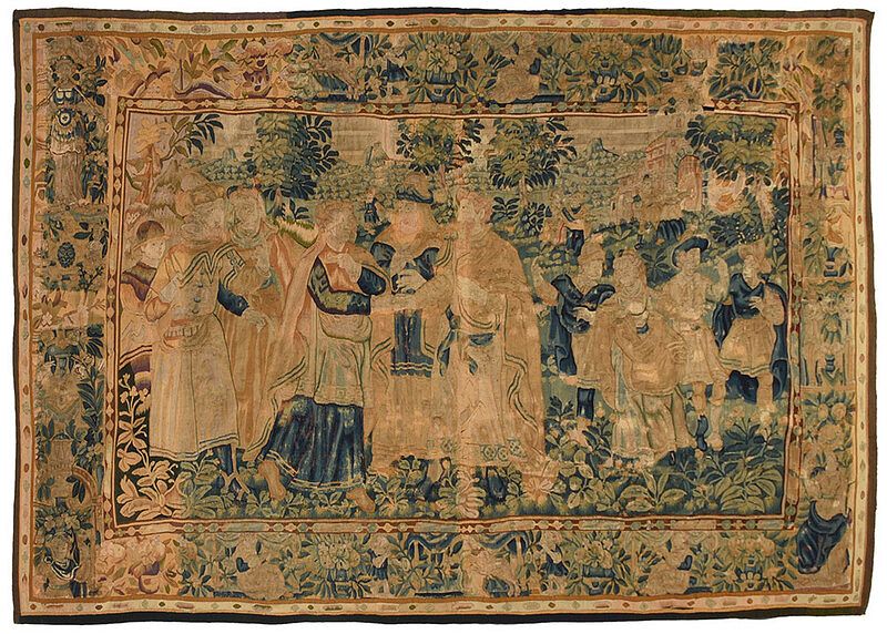 Appraisal: Wedding Party Tapestry Continental probably Flemish late th early th