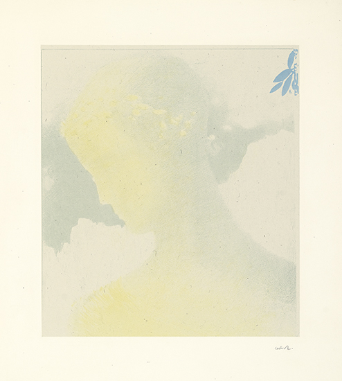 Appraisal: ODILON REDON B atrice Color lithograph on Chine appliqu x