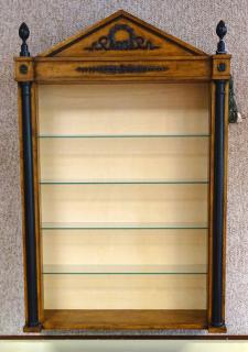 Appraisal: Vintage Neo-Classical Style Hanging Open Display Cabinet Glass Shelves Fruitwood