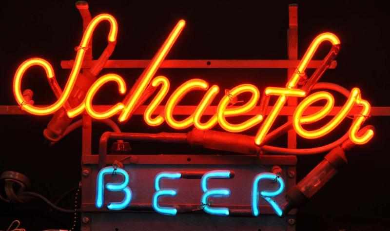 Appraisal: Schaefer Beer Neon Sign Description s Red and clear blue