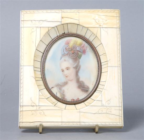 Appraisal: A Continental Portrait Miniature Height x width inches