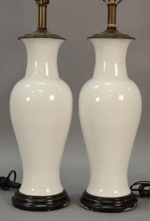 Appraisal: Pair of blanc de chine porcelain vases made into table