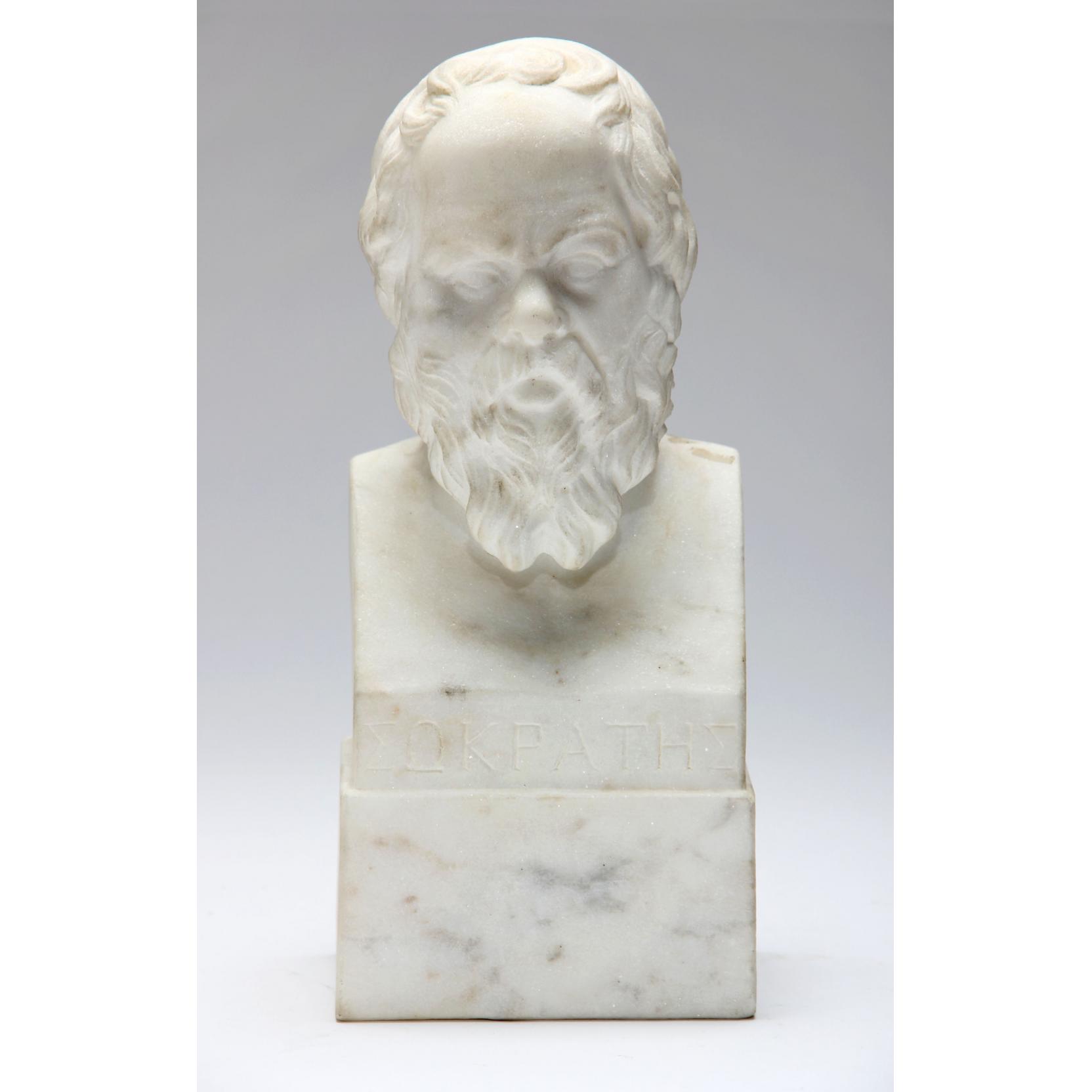 Appraisal: Marble Bust of Socrates th century titled to front of