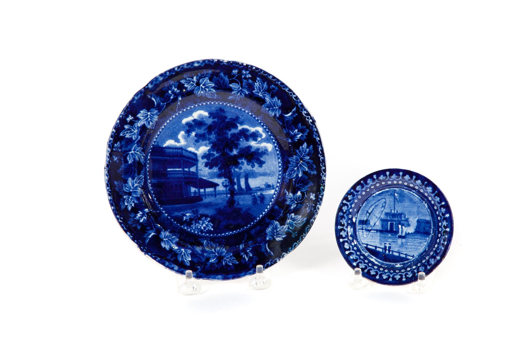 Appraisal: TWO HISTORICAL BLUE STAFFORDSHIRE PLATES England nd quarter- th century