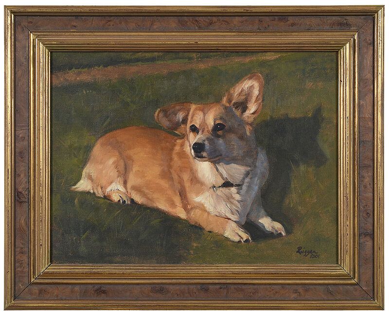 Appraisal: Leslie Priggen American th st century Corgi signed lower right