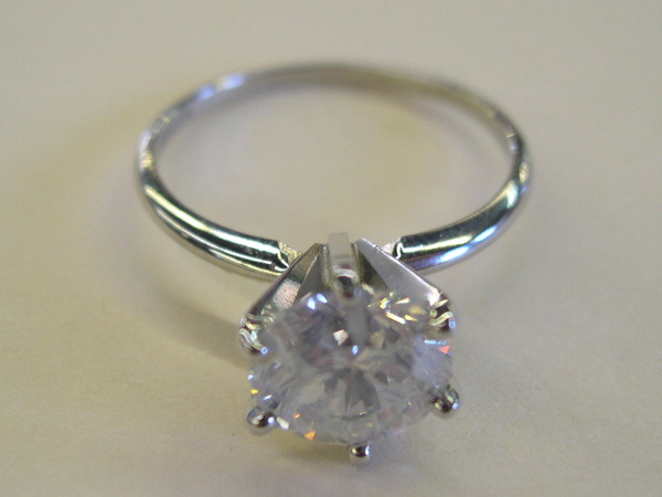 Appraisal: Platinum and Diamond Solitaire Engagement Ring the six-prong Tiffany -style