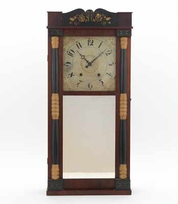 Appraisal: A Burr Chittenden Day Shelf Clock ca 's Mahogany veneered