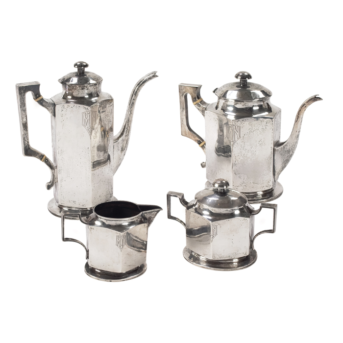 Appraisal: Mulholland tea and coffee set in sterling silver set contains