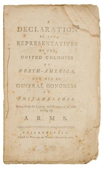 Appraisal: CONTINENTAL CONGRESS A Declaration By the Representatives of the United