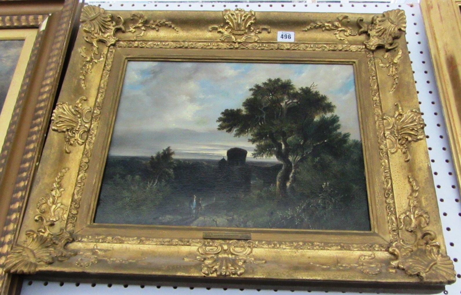 Appraisal: Circle of James Nasmyth Figures on a path oil on