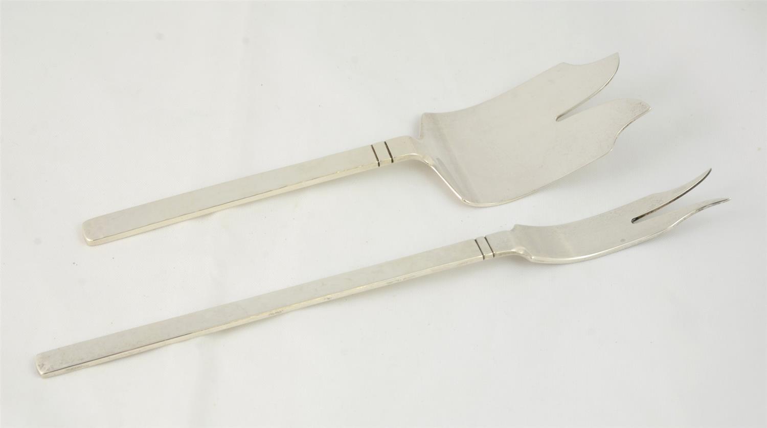 Appraisal: Set of Porter Blanchard Handmade Sterling Silver Serving Forks longest