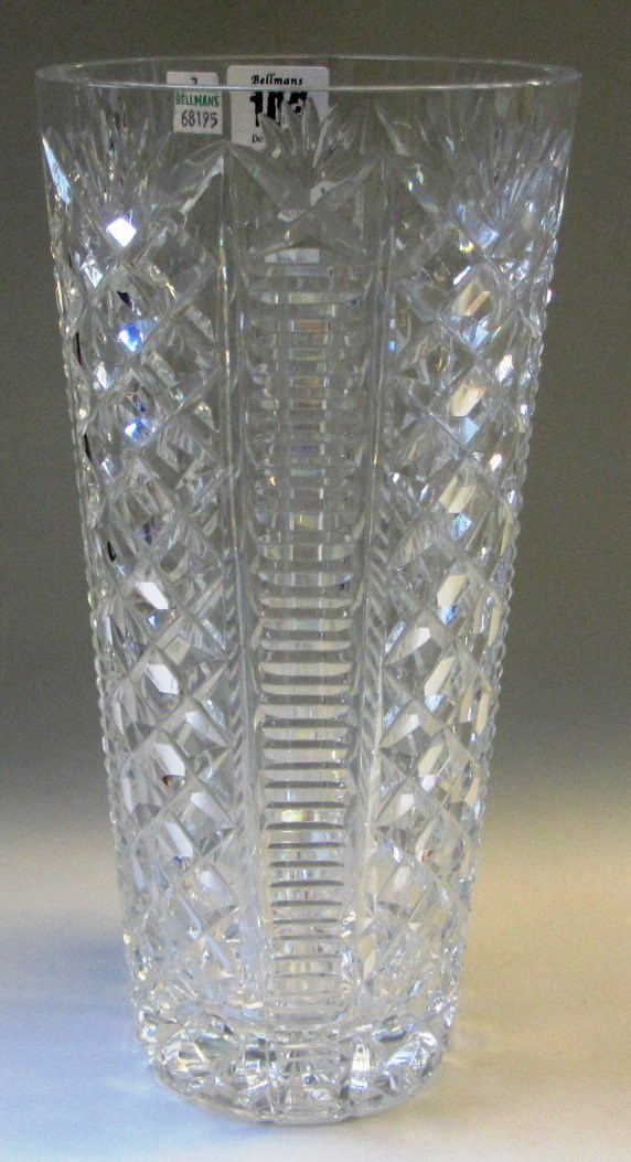 Appraisal: A Waterford cut glass vase of tapering form cm high