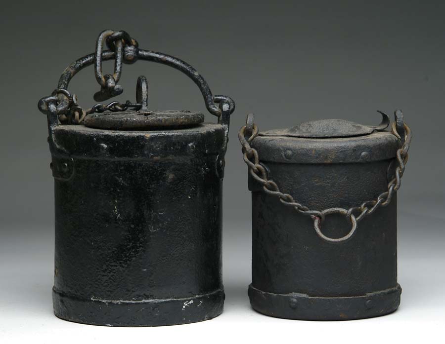 Appraisal: LOT OF ORIGINAL ARTILLERY WATER GREASE BUCKETS Lot consists of