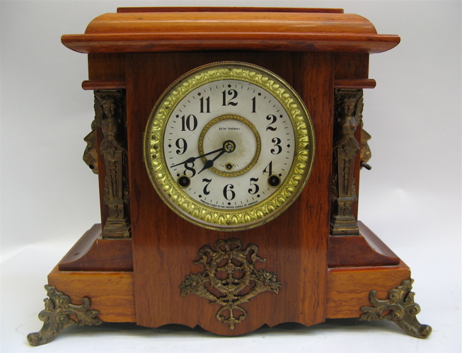 Appraisal: SETH THOMAS RED MAHOGANY CASED MANTEL CLOCK day time and