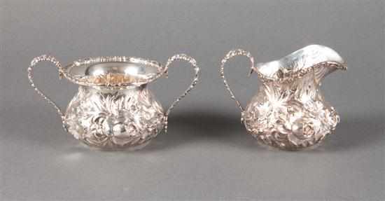 Appraisal: American repousse sterling silver cream jug and open sugar bowl