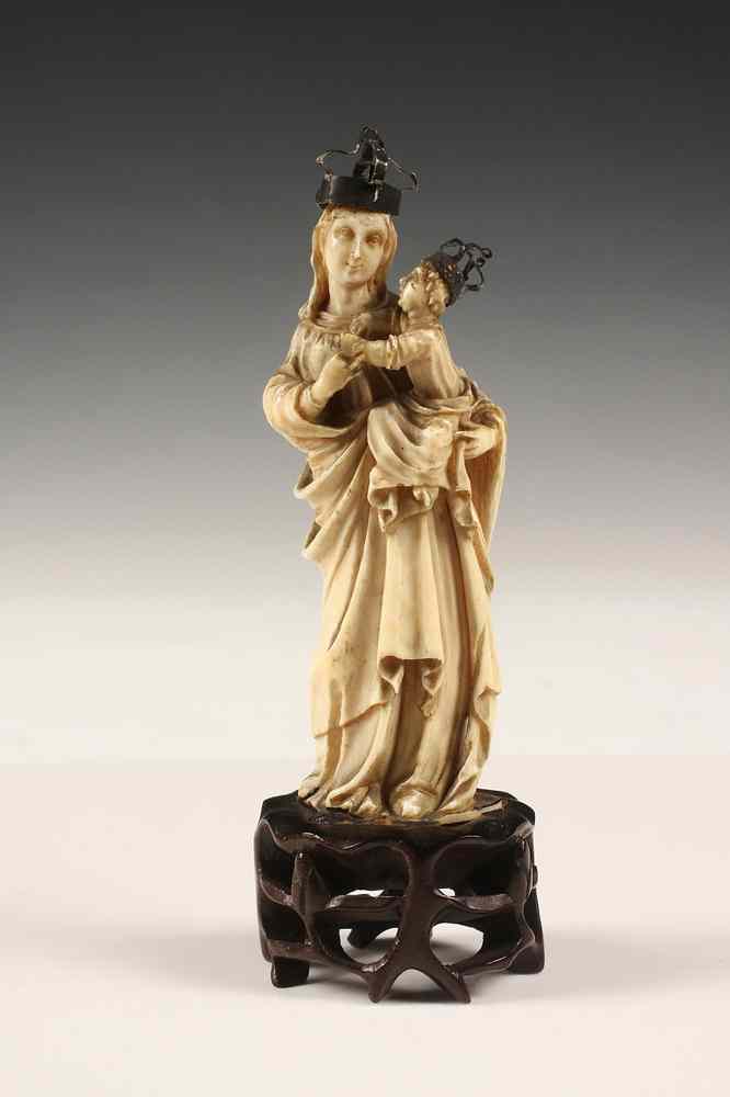 Appraisal: IVORY MINIATURE - Finely Carved Ivory Miniature Figure of the