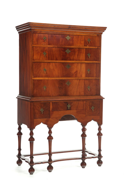 Appraisal: WILLIAM AND MARY HIGH CHEST OF DRAWERS New England th