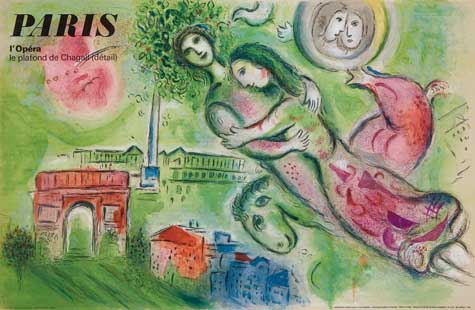 Appraisal: MARC CHAGALL - PARIS L'OP RA x inches x cm