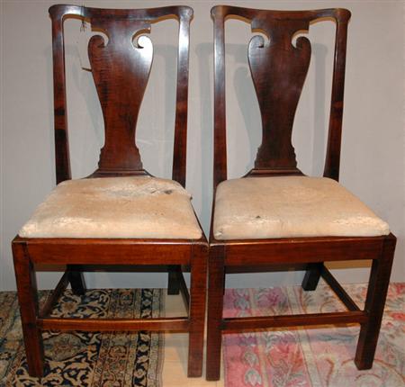 Appraisal: Set of Four George II Style Maple Side Chairs Estimate