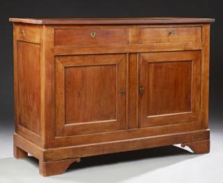 Appraisal: French Louis Philippe Carved Cherry Sideboard c the rectangular top