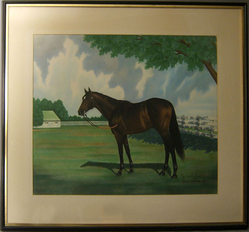 Appraisal: M S Robles mid th c watercolor horse portrait of