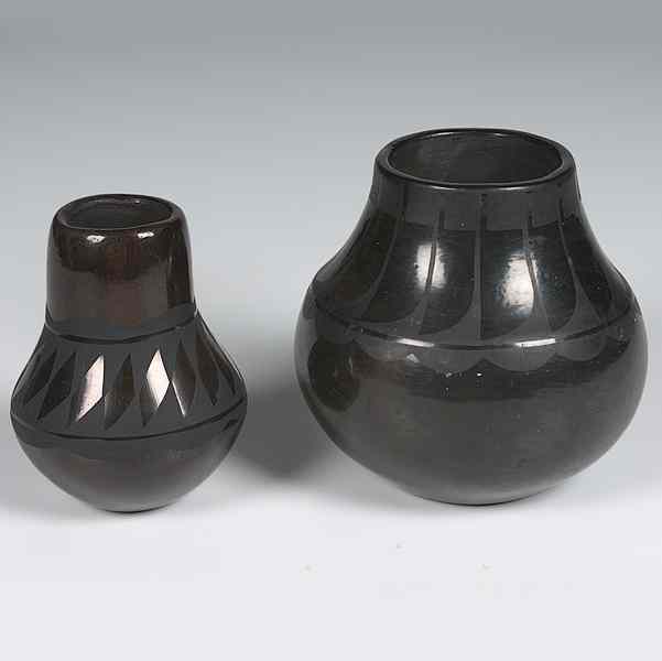 Appraisal: San Ildefonso Blackware Jars lot of includes one with a