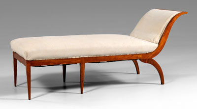 Appraisal: Biedermeier fruitwood chaise scrolled back and rear legs tapered square