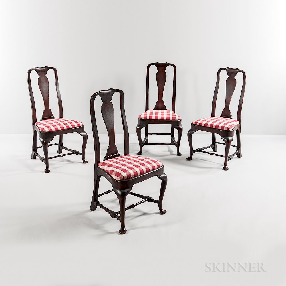 Appraisal: Set of Four Queen Anne Chairs Set of Four Queen