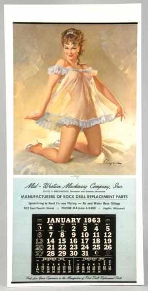 Appraisal: Elvgren Pinup Calendar from Joplin MO Description Titled Mitzi Clean