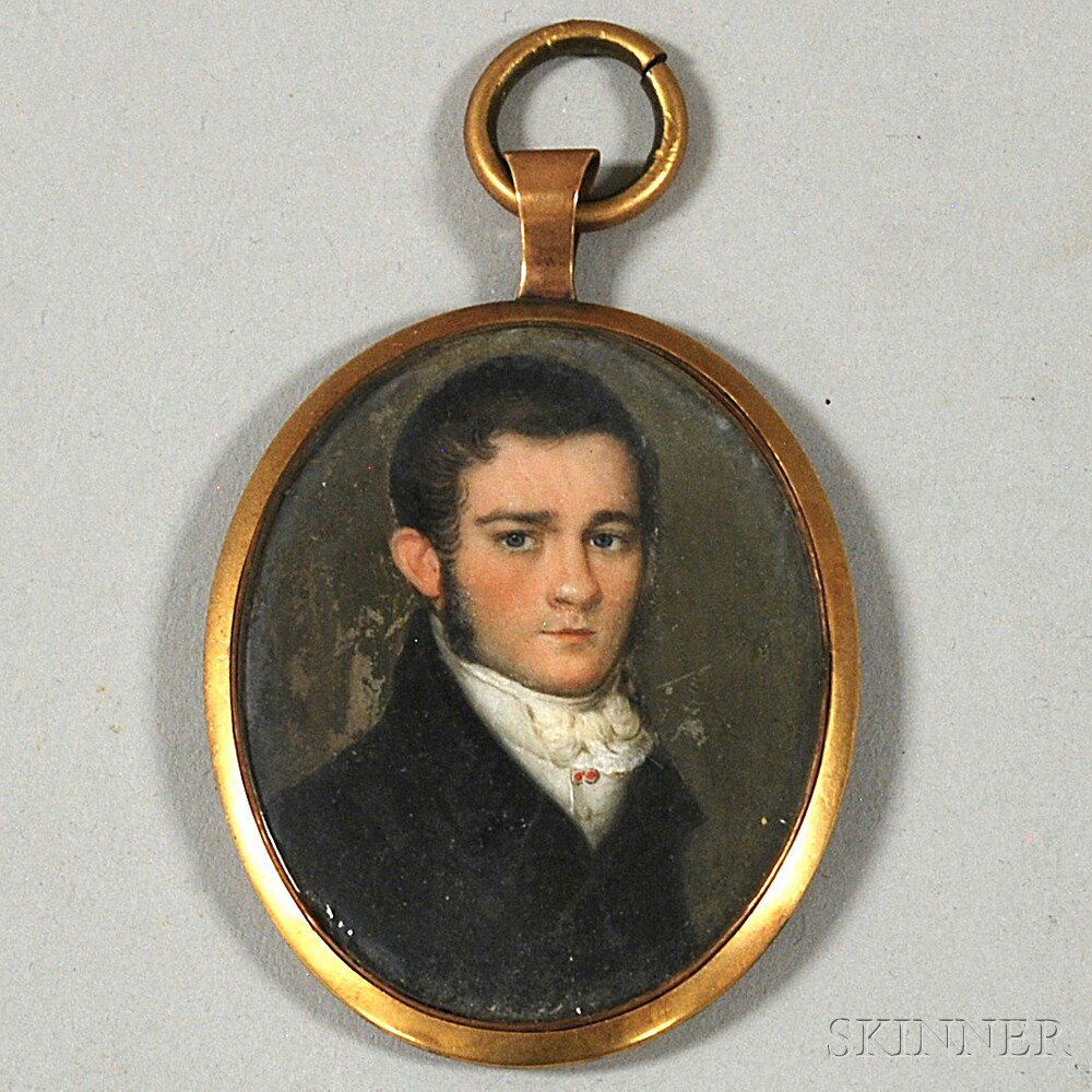 Appraisal: Portrait Miniature of a Young Man late th century in