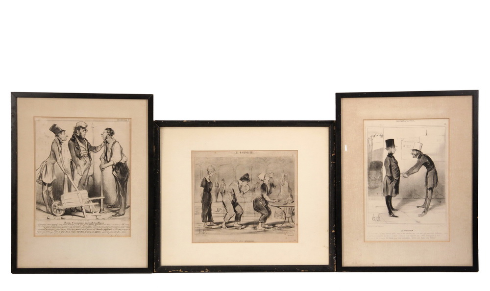 Appraisal: HONORE DAUMIER French - - Three Framed Lithographs from Paris