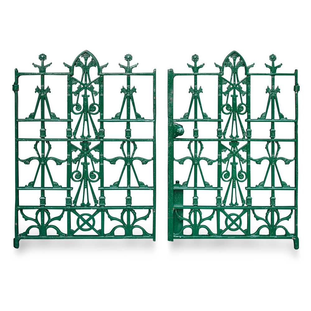 Appraisal: CHRISTOPHER DRESSER - ATTRIBUTED DESIGNER PAIR OF AESTHETIC MOVEMENT GATES