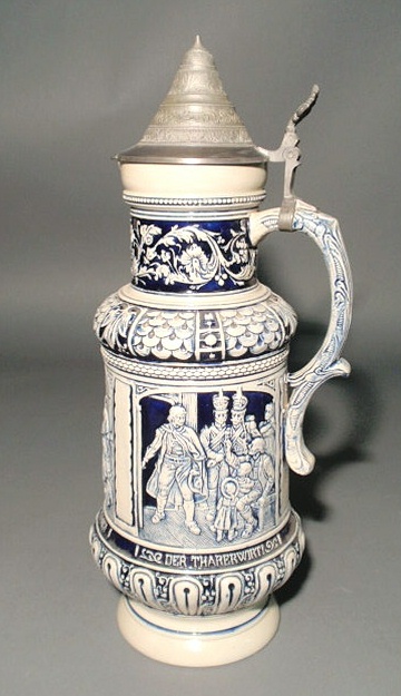 Appraisal: Blue stoneware stein from original mold and marked Western Germany