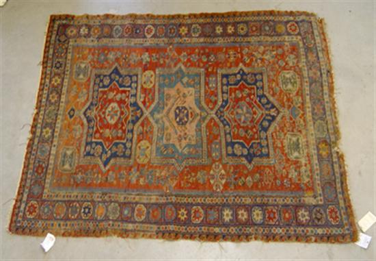 Appraisal: Antique Caucasian Oriental Rug Circa Three medallions in field with